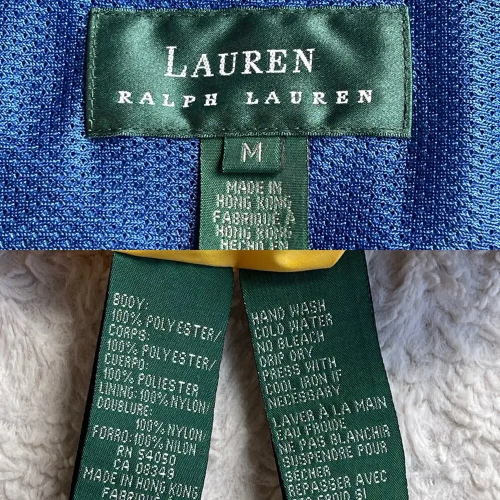 Lauren Ralph Lauren polo sport windbreaker jacket blue yellow oversized preppy M